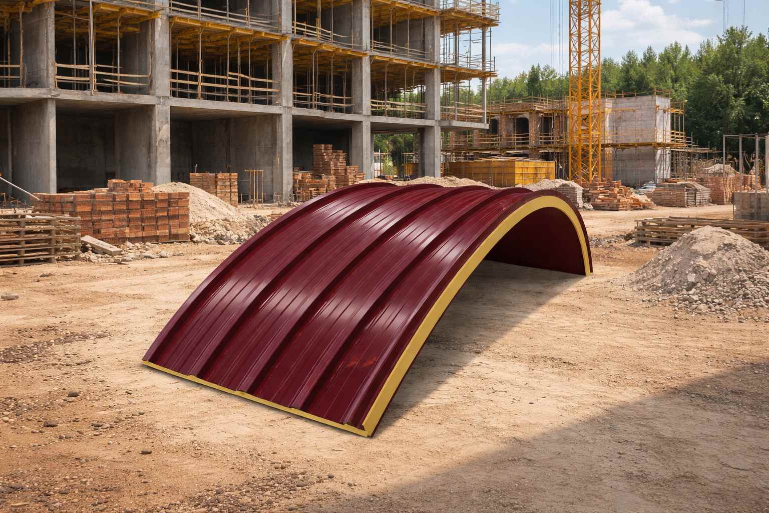 Арочные сэндвич-панели для складов и ангаров в Санкт-Петербурге